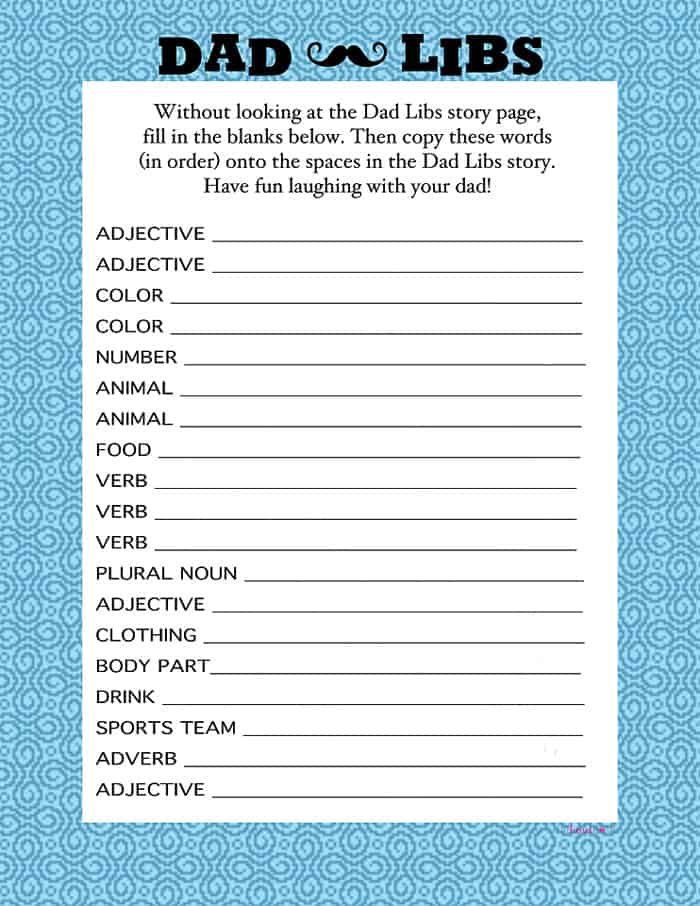 Dad Libs A Free Printable To Celebrate Father s Day Dad Libs A Free Printable To Celebrate Father s Day