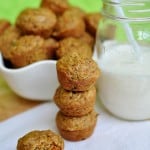 Toddler Approved Veggie Surprise Mini Muffins ~ like a healthy cross between Carrot Cake and Zucchini Bread! | FiveHeartHome.com