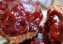 BBQ Sauce Glazed Meatloaf Muffins