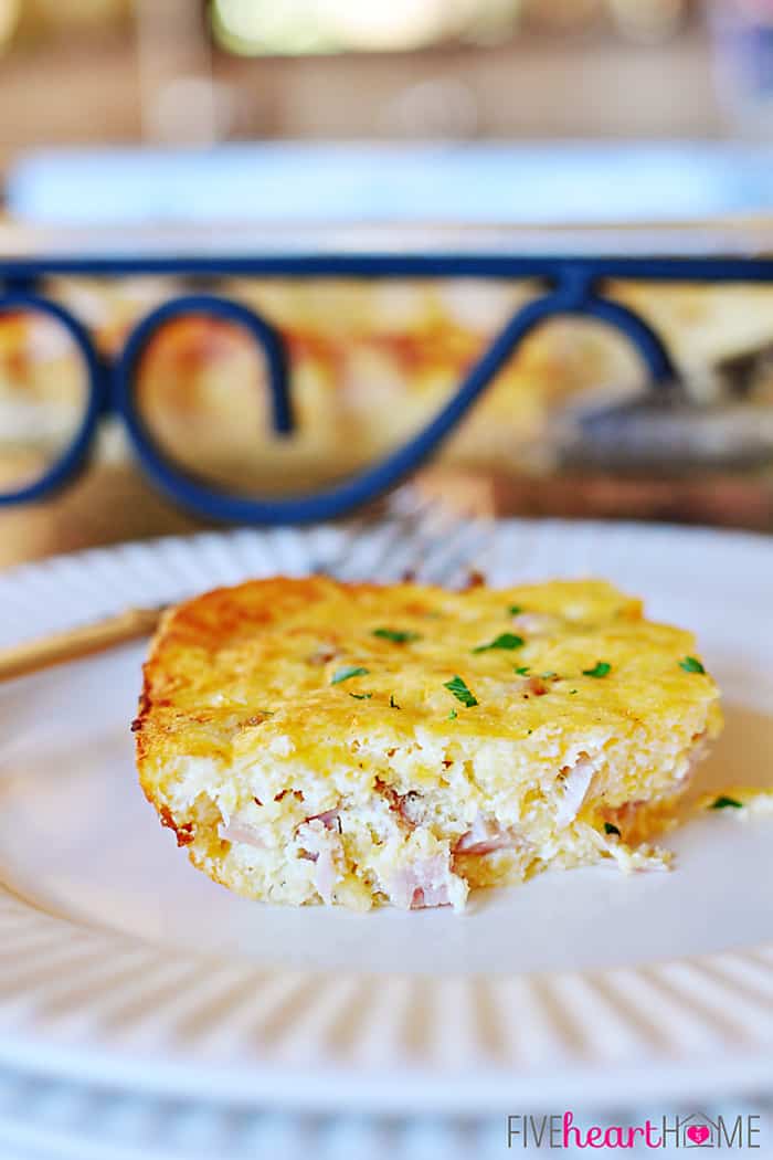 Cheesy Ham and Grits Breakfast Casserole | {Five Heart Home}