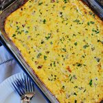 Cheesy Ham and Grits Breakfast Casserole | {Five Heart Home}