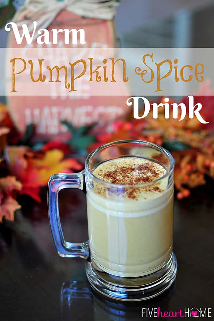 Warm Pumpkin Spice Drink with Text Overlay 