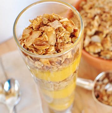Pumpkin Vanilla Parfaits with Maple Cinnamon Pecan Granola | {Five Heart Home}