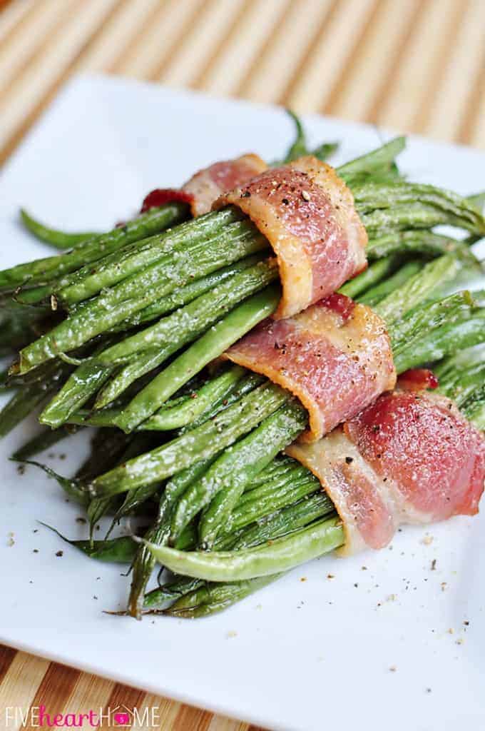 Bacon Green Bean Bundles with Brown Sugar Glaze • FIVEheartHOME