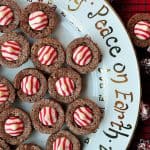 Candy Cane Kiss Brownie Bites ~ perfect for your holiday cookie platter! | {Five Heart Home for Love Grows Wild}