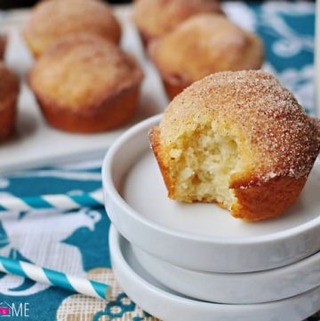 French Breakfast Puffs ~ sweet, tender muffins dipped in butter and cinnamon sugar | {Five Heart Home}