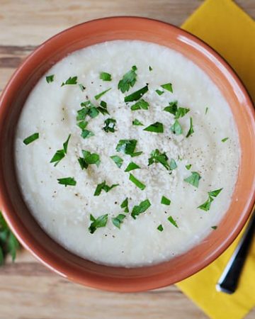 Parmesan Potato and Cauliflower Soup | {Five Heart Home}