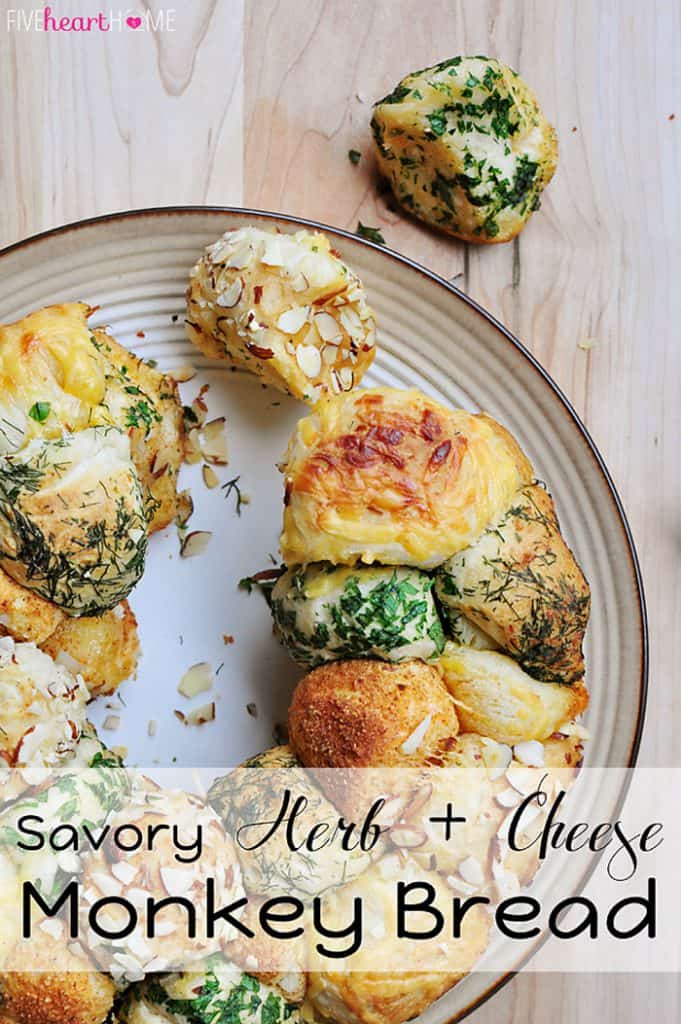 Savory Monkey Bread with text overlay