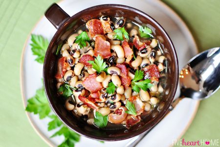 Black-Eyed Peas with Bacon ~ For Luck on New Year’s Day!