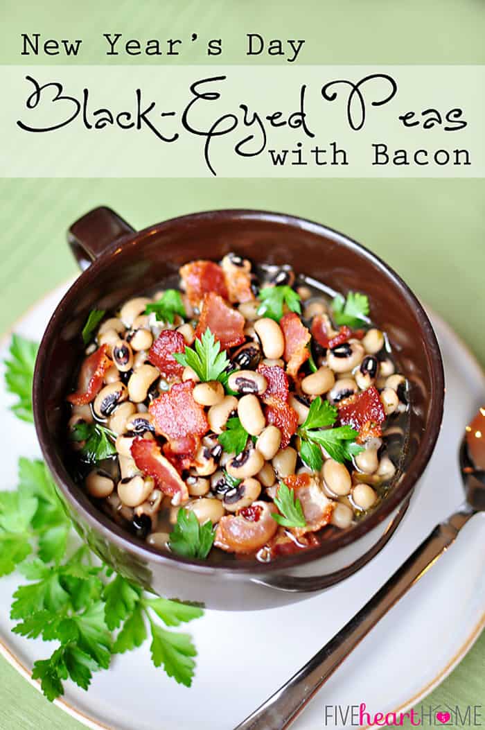 Black-Eyed Peas for New Year's {with Bacon!} • FIVEheartHOME