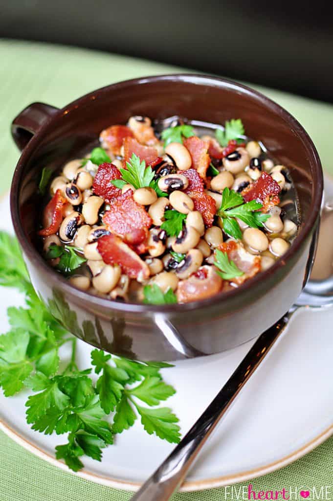 Black-Eyed Peas with Bacon ~ For Luck on New Year’s Day!
