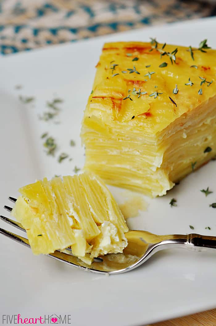 Scalloped Potato Flan with Gruyere and Garlic by Five Heart