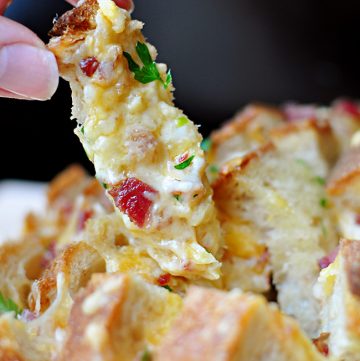 Piece being lifted out of Pull-Apart Bread.