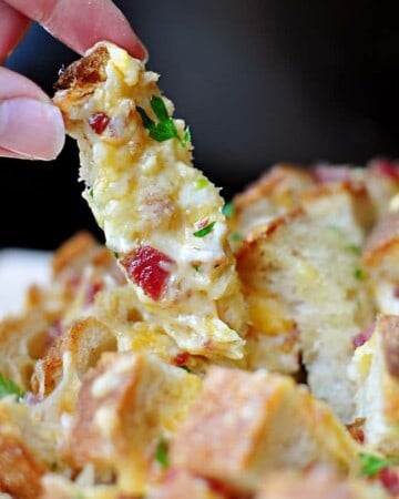 Piece being lifted out of Pull-Apart Bread.