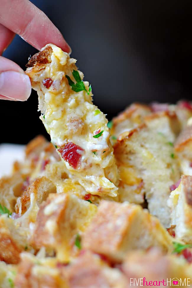 Piece being lifted out of Pull-Apart Bread.