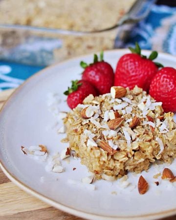 Coconut Almond Baked Oatmeal | {Five Heart Home for A to Zebra Celebrations}
