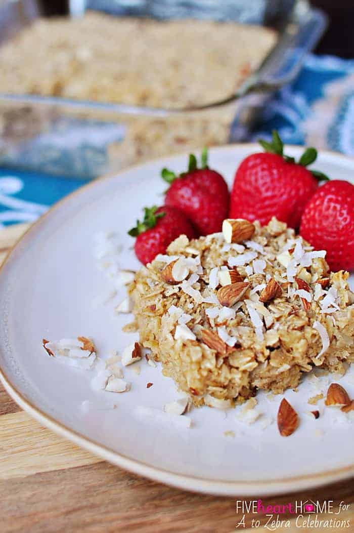 Coconut Almond Baked Oatmeal {Dairy-Free}