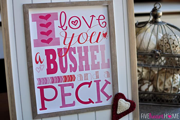 Free Printables For Valentine s Day I Love You A Bushel A Peck Free Printables For Valentine s Day I Love You A Bushel A Peck