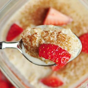 Quinoa Pudding ~ dariy-free treat featuring superfoods quinoa and coconut milk; tastes like a cross between rice pudding and tapioca | {Five Heart Home}