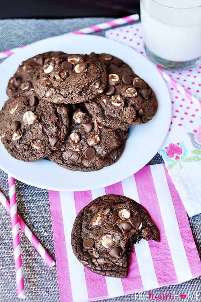 Triple Chocolate Fudge Cookies