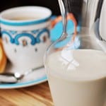 Homemade Vanilla Coffee Creamer in glass jar.