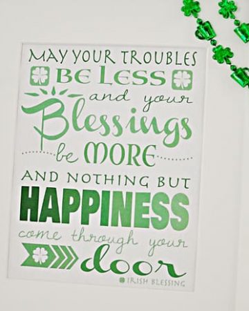 St. Patrick's Day Free Printable ~ Irish Blessing | FiveHeartHome.com
