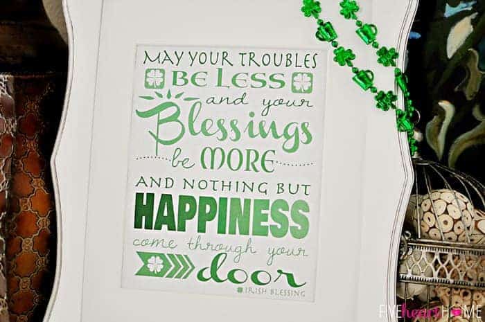 St. Patrick's Day Free Printable ~ Irish Blessing | FiveHeartHome.com