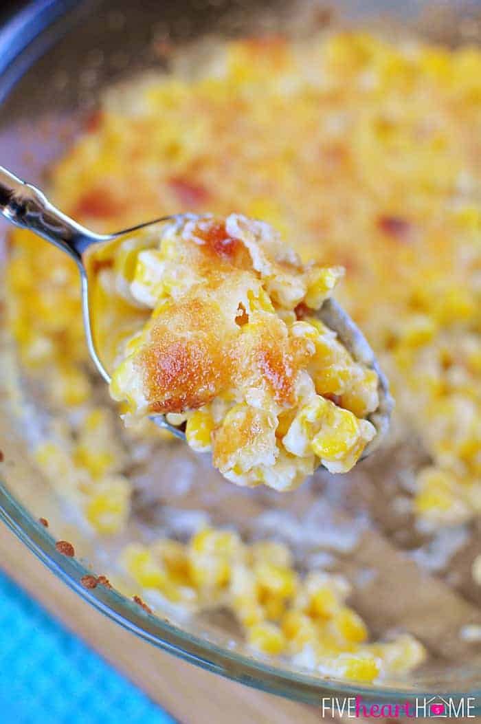 Spoonful of Easy Creamed Corn with Parmesan 