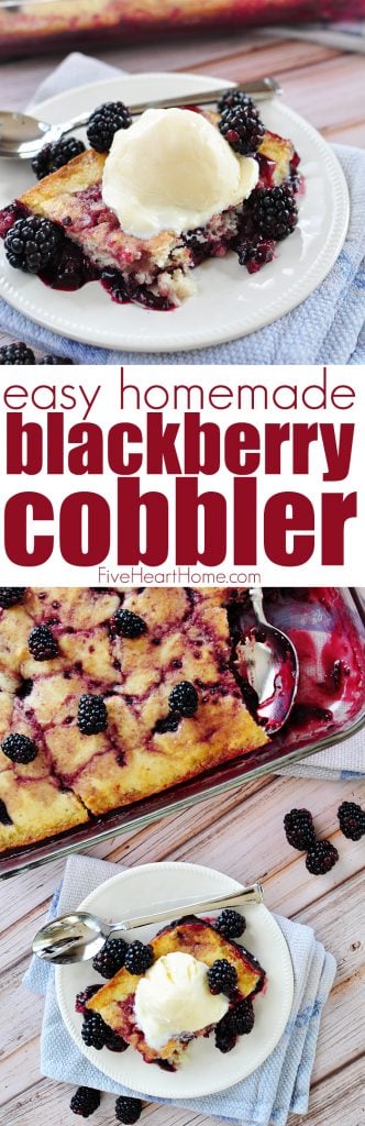 Blackberry Cobbler collage with text