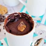 One-Minute Chocolate Peanut Butter Mug Cake | FiveHeartHome.com