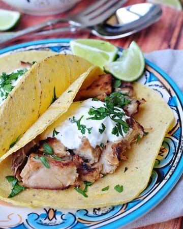 Slow Cooker Carnitas Tacos (or Mexican Pulled Pork) ~ perfect for taco night or Cinco de Mayo | FiveHeartHome.com