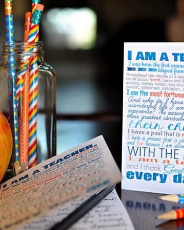 Teacher Appreciation Free Printables ~ 8x10" print, note cards, and gift tags | FiveHeartHome.com