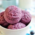 Blueberry Buttermilk Sherbet ~ four simple ingredients combine in this sweet and creamy frozen treat | FiveHeartHome.com