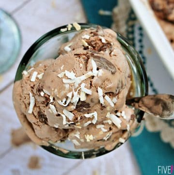 Double Chocolate Coconut Ice Cream ~ a delicious treat that can be made dairy-free | FiveHeartHome.com