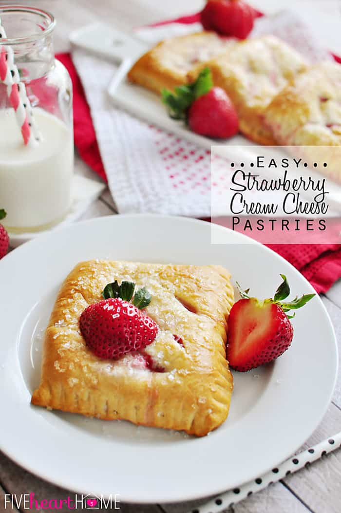 Quick & Easy Strawberry Pastries with Cream Cheese • FIVEheartHOME