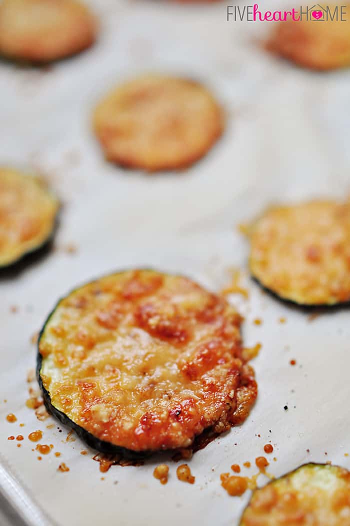 golden cheese topping on baking sheet