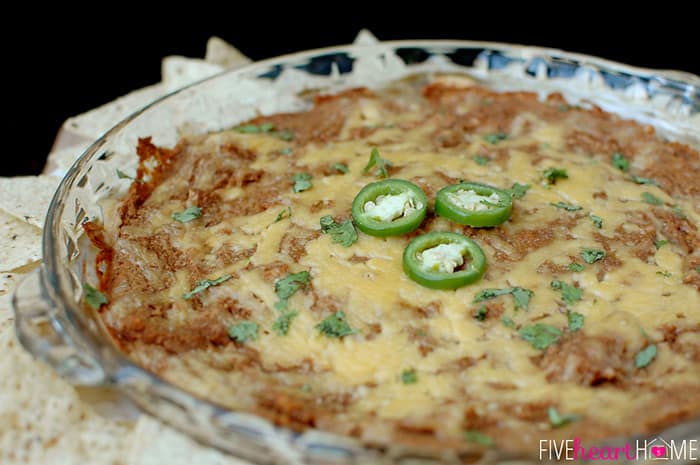 Warm  Cheesy Bean Dip  FIVEheartHOME