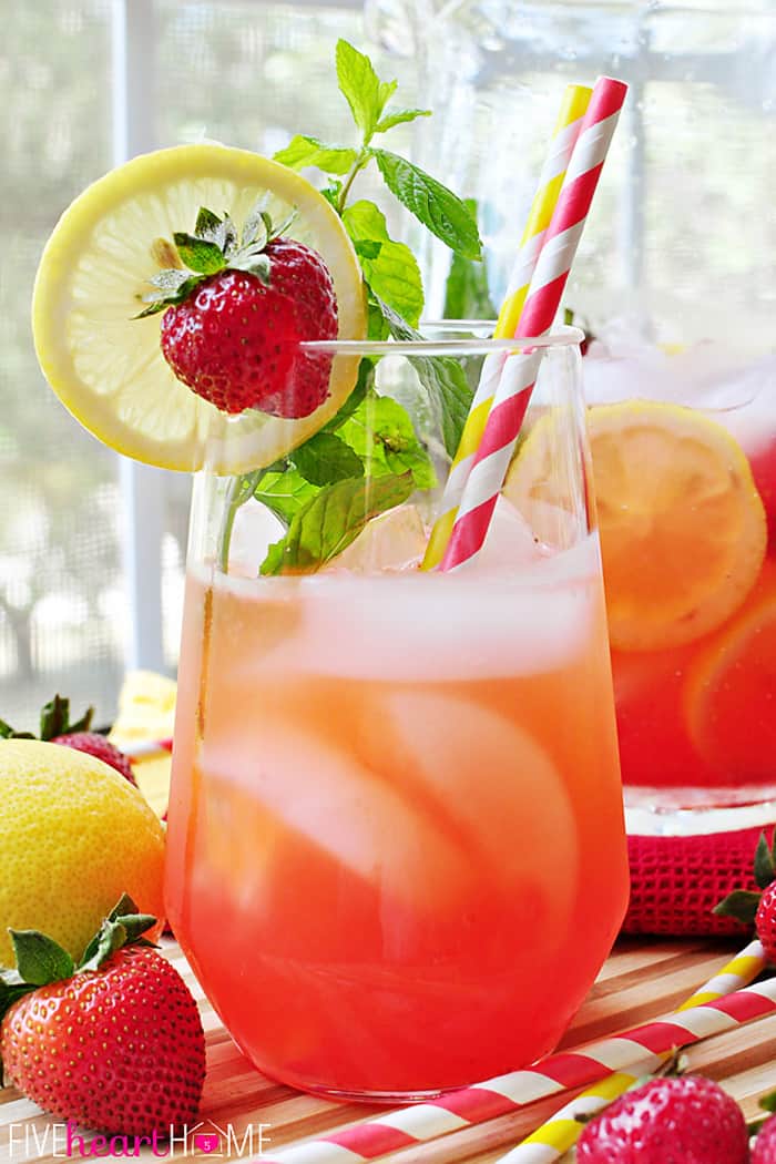 In a Frosty Glass with Red and White Striped Paper Straw 