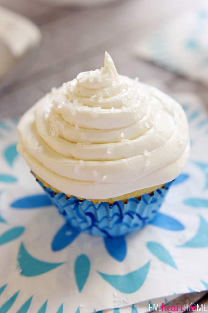 Close-Up of Fluffy Vanilla Cupcake