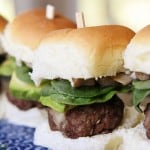 Cheeseburger Sliders on a plate.