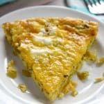 Green Chile Cheddar Egg Bake ~ this flavorful crustless quiche is a quick, easy breakfast that's perfect for serving to overnight houseguests or hungry family members any morning of the week | FiveHeartHome.com