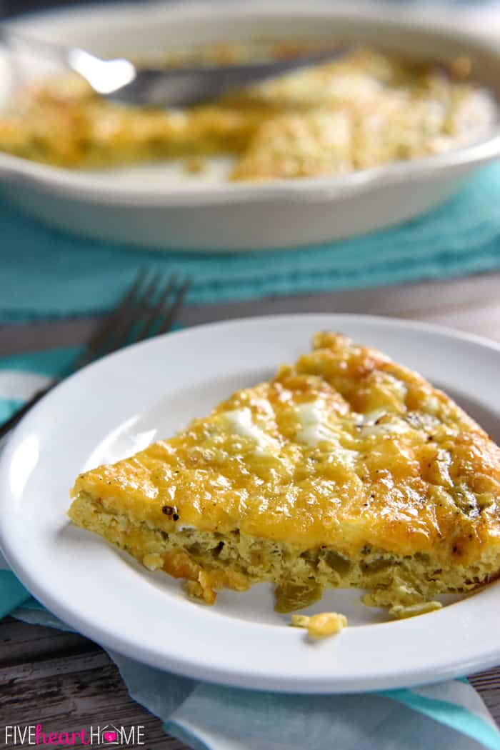 Wedge Cut Out of Casserole and Served on White Plate 