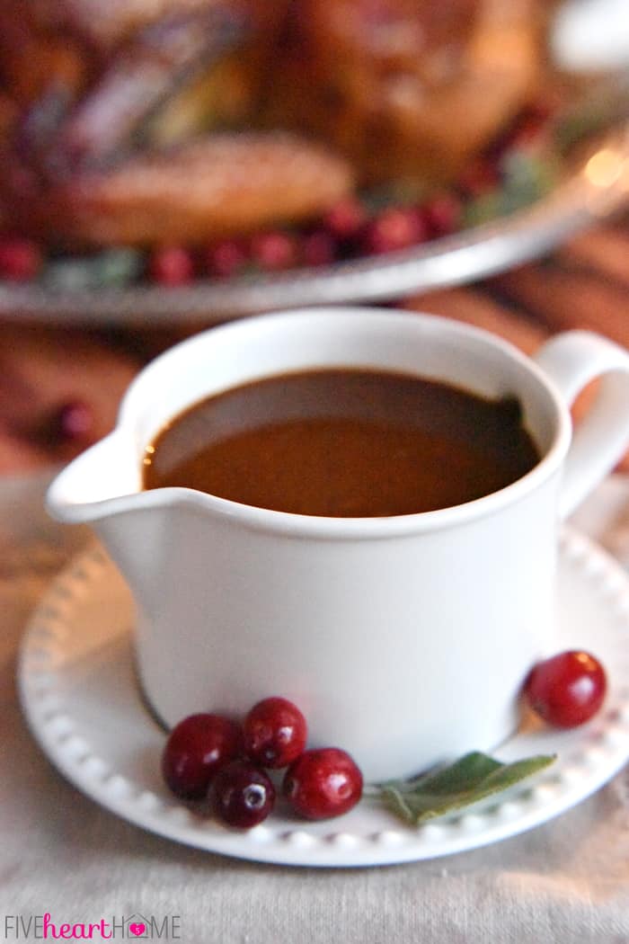 Gravy Boat with Fresh Cranberries for Garnish 