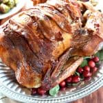 Maple-Glazed Turkey with Bacon and Sage Butter ~ tender, juicy, and shingled with bacon, this is the BEST Thanksgiving turkey recipe you'll ever try! | FiveHeartHome.com