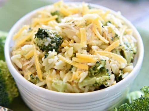 Broccoli Cheese Orzo With Chicken Or Leftover Turkey Fivehearthome