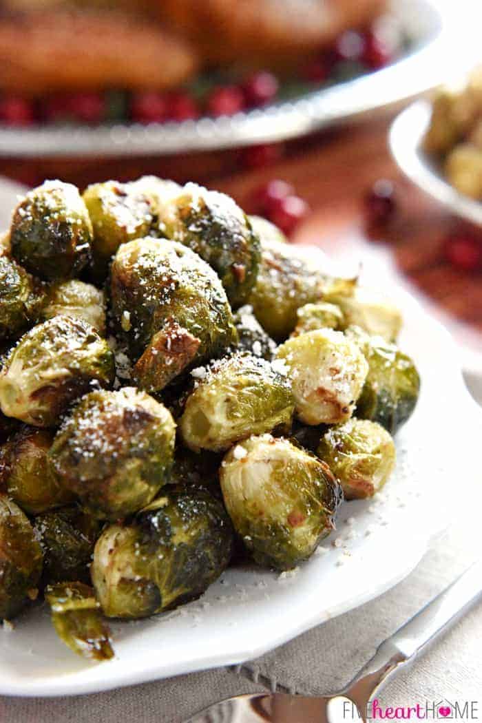 Close-up of Roasted Brussels Sprouts.