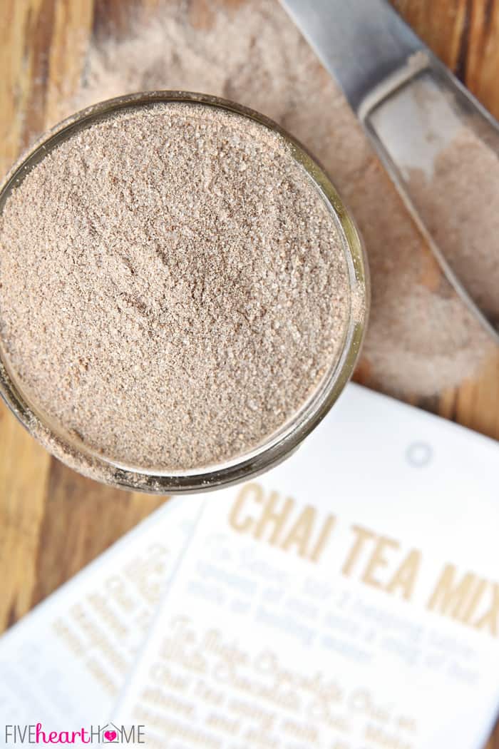 Aerial Chai Tea Mix in Mason Jar with Printable Labels 
