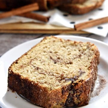 Thick slice of Cinnamon Bread on a plate