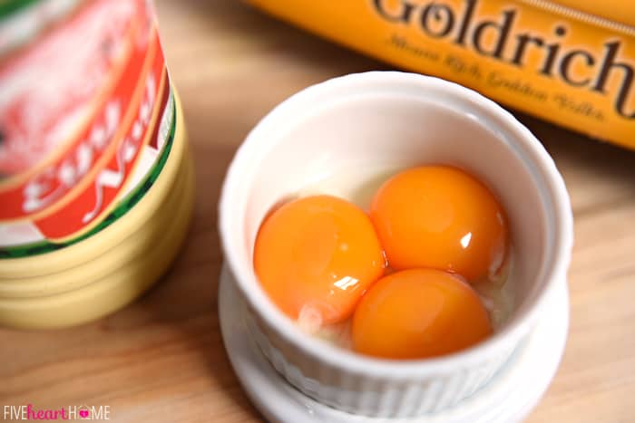 Three Egg Yolks in Ramekin 