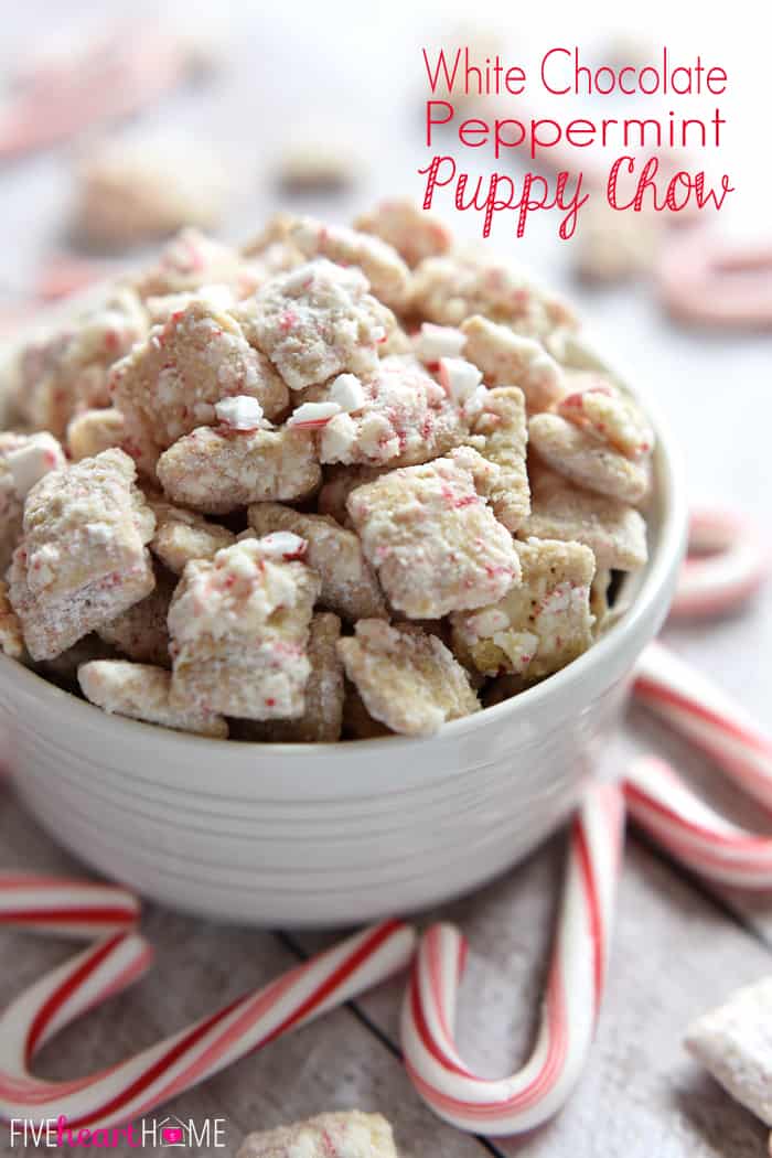 Christmas Puppy Chow with text overlay.